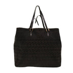 FENDI Zucchino Canvas Tote Bag Black 32028BH019028  rd5035