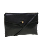 CELINE Shoulder Bag Leather Black  rd5145