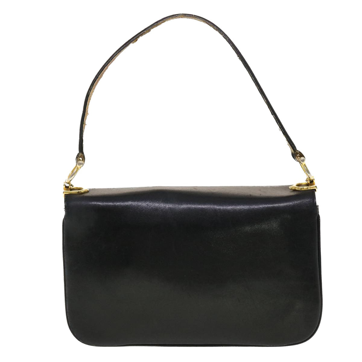 CELINE Horse Carriage Shoulder Bag Leather Black  rd5162