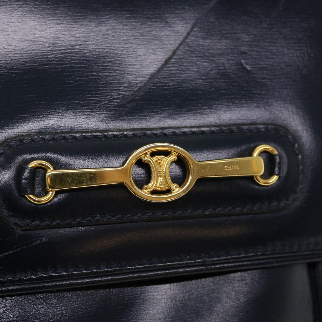 CELINE Shoulder Bag Leather Navy  rd5176