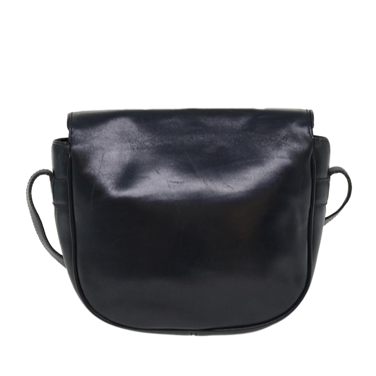 CELINE Shoulder Bag Leather Navy  rd5176