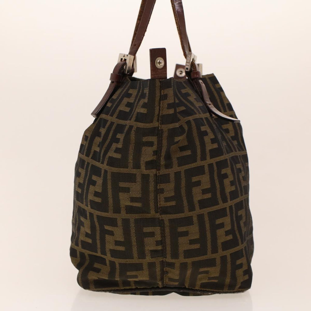 FENDI Zucca Canvas Hand Bag Black Brown 2220-26635-98  rd5177
