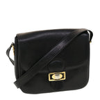 CELINE Horse Carriage Shoulder Bag Leather Black  rd5252