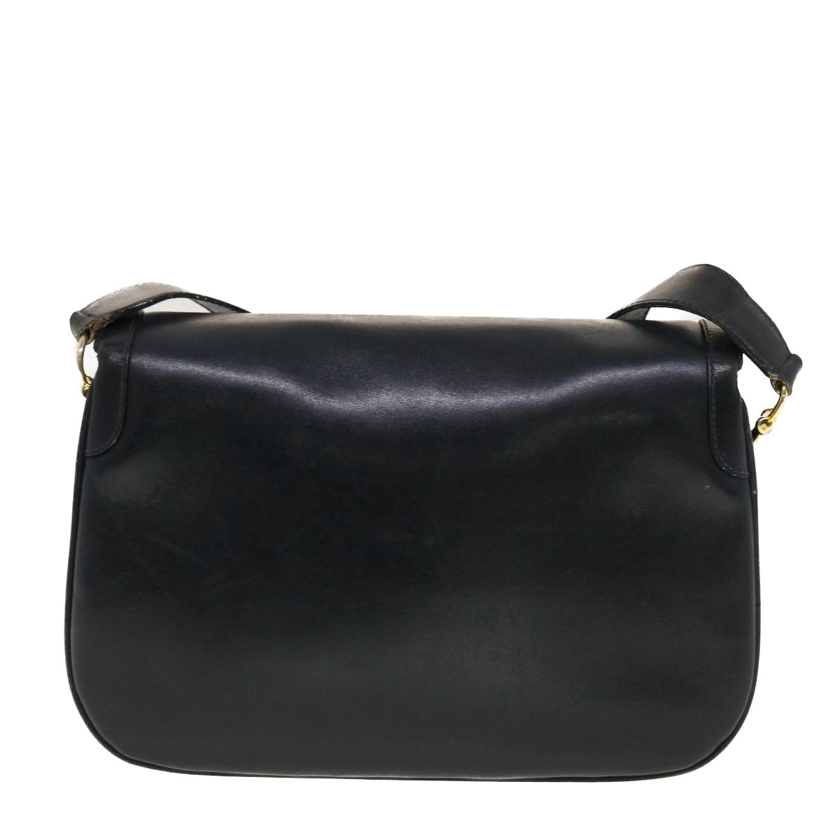 CELINE Horse Carriage Shoulder Bag Leather Navy  rd5253