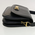 CELINE Horse Carriage Shoulder Bag Leather Navy  rd5253
