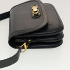 CELINE Horse Carriage Shoulder Bag Leather Navy  rd5253