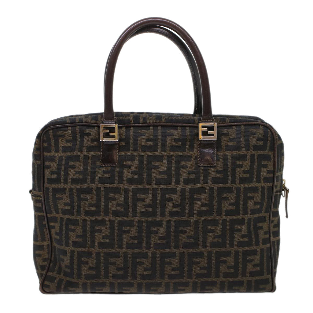 FENDI Zucca Canvas Hand Bag Black Brown  rd5604
