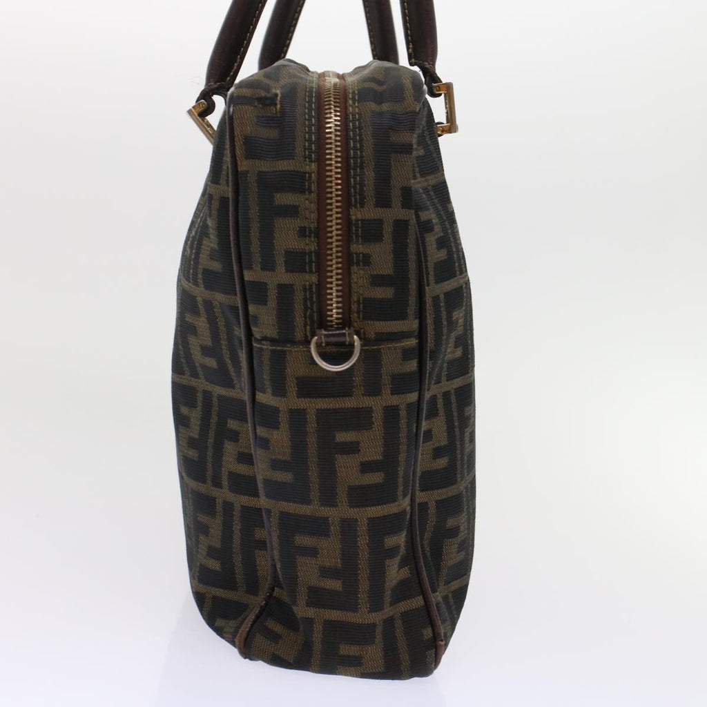 FENDI Zucca Canvas Hand Bag Black Brown  rd5604
