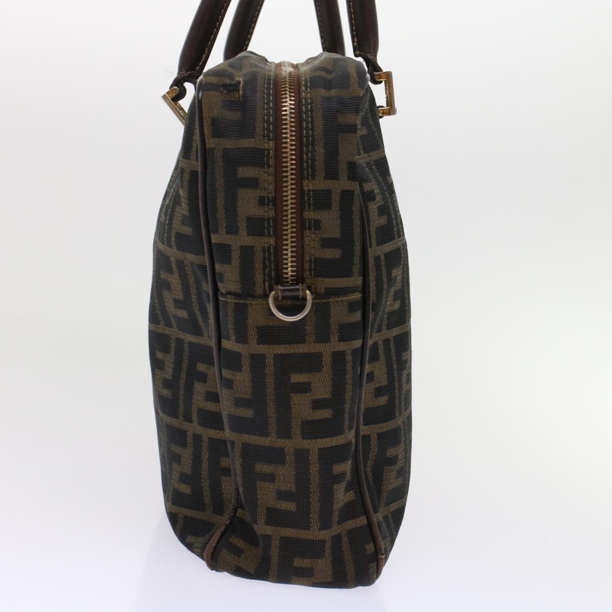 FENDI Zucca Canvas Hand Bag Black Brown  rd5604