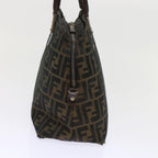FENDI Zucca Canvas Hand Bag 2way Black Brown  rd5605
