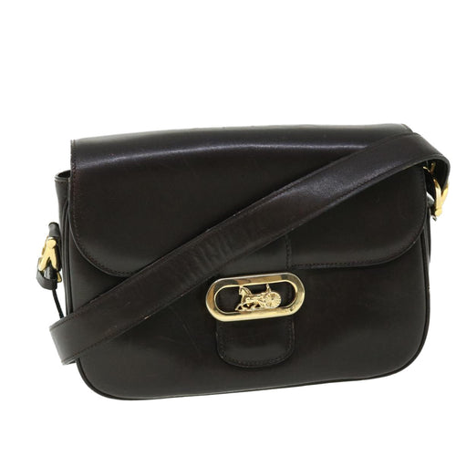 CELINE Horse Carriage Shoulder Bag Leather Brown  rd5687