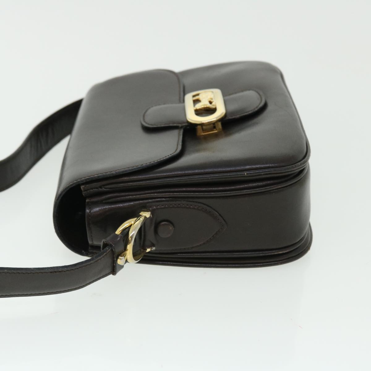 CELINE Horse Carriage Shoulder Bag Leather Brown  rd5687