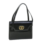 CELINE Circle Shoulder Bag Leather Black  rd5696