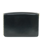 CELINE Horse Carriage Chain Shoulder Bag Leather Navy  rd740