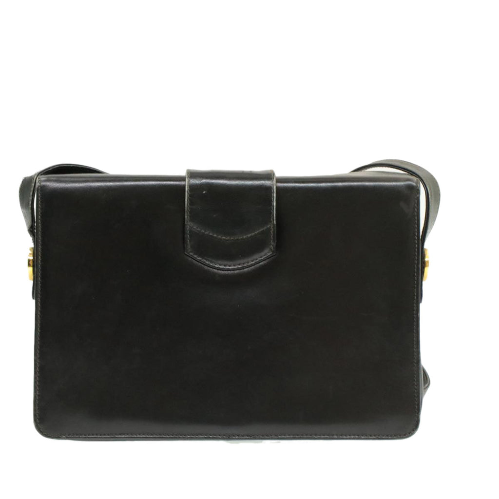 CELINE Horse Carriage Shoulder Bag Black Leather  rd764
