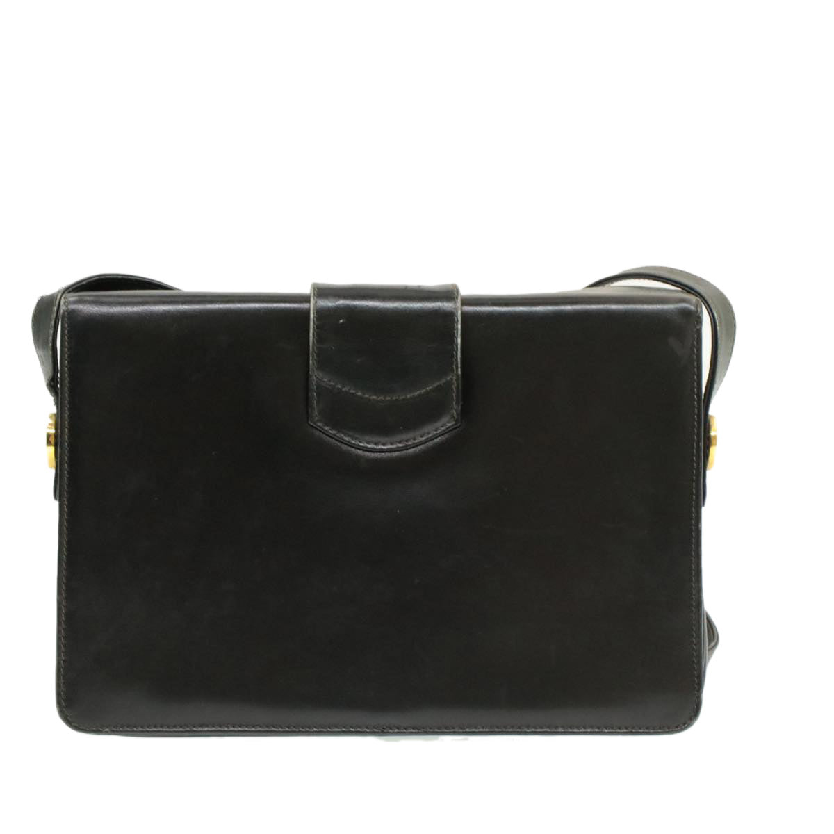 CELINE Horse Carriage Shoulder Bag Black Leather  rd764