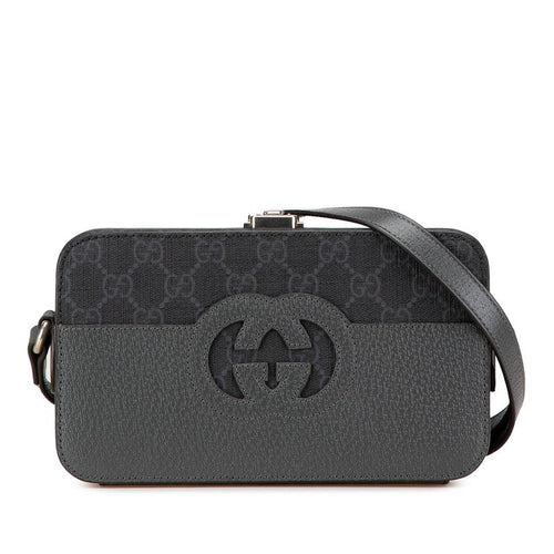 Gucci Cutout Interlocking G PVC Leather Shoulder Bag