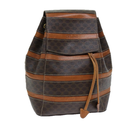 CELINE Macadam Canvas Backpack PVC Brown  S1578