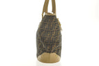 FENDI Zucca Canvas Hand Bag Beige Black  am2612s
