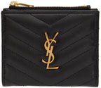 Saint Laurent Monogram Zipped Leather Wallet