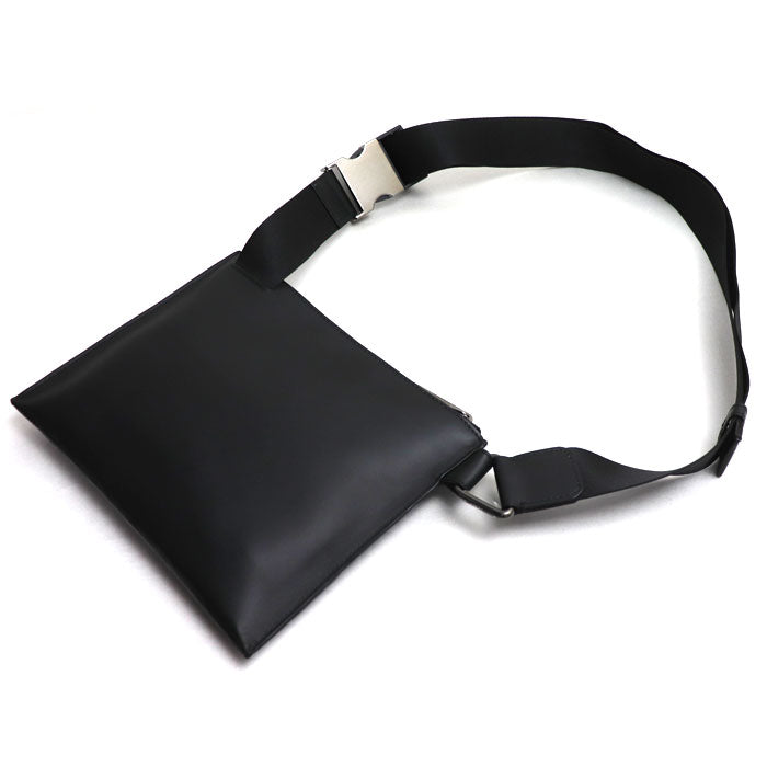 Fendi Embossed Leather Shoulder Bag Black