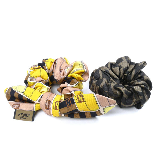 Fendi Silk Zucca Ribbon Hair Accessories Set