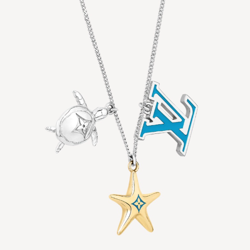 Louis Vuitton TURTLE STAR STARFISH SILVER GOLDURY FAS  NECKLACE