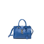 Saint Laurent Cabas Tote Bag Calfskin Blue GHW