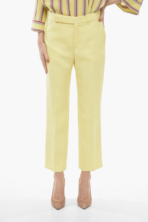 Chloe Silk High-waisted Pants with Pleats