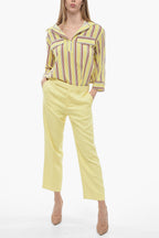 Chloe Silk High-waisted Pants with Pleats