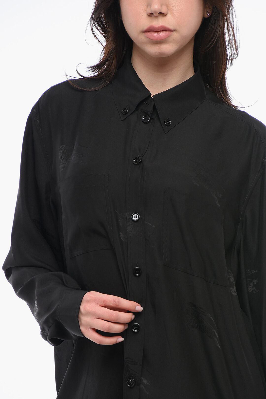 Burberry Silk IVANNA Shirt with Logo Print