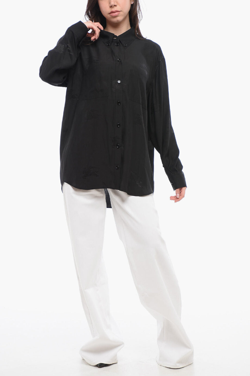 Burberry Silk IVANNA Shirt with Logo Print