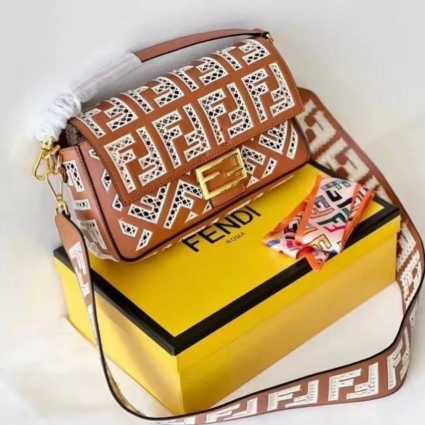 Fendi Baguette Leather Bag With FF Embroidery