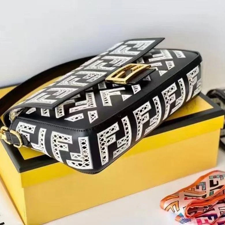 Fendi Baguette Leather Bag With FF Embroidery