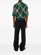 Burberry Men Check Motif Cotton Shirt
