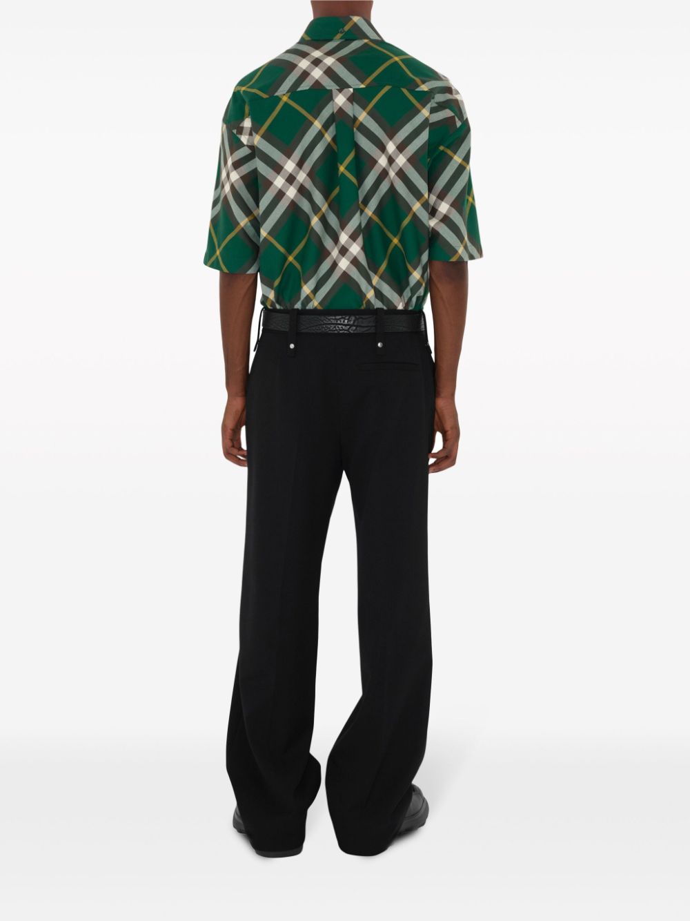Burberry Men Check Motif Cotton Shirt