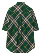 Burberry Men Check Motif Cotton Shirt
