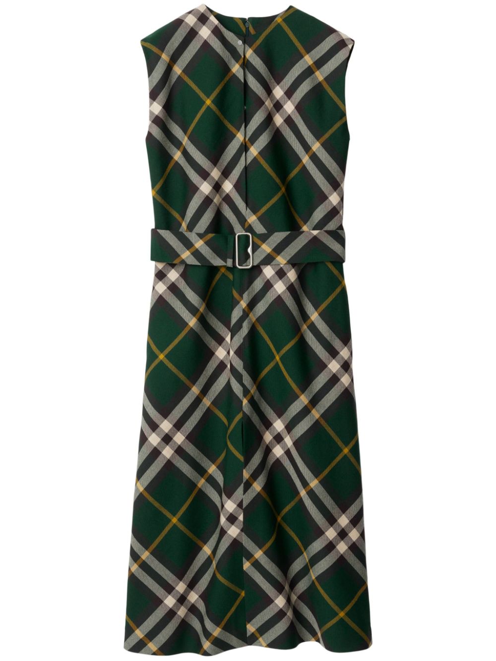 Burberry Women Check Motif Wool Midi Dress