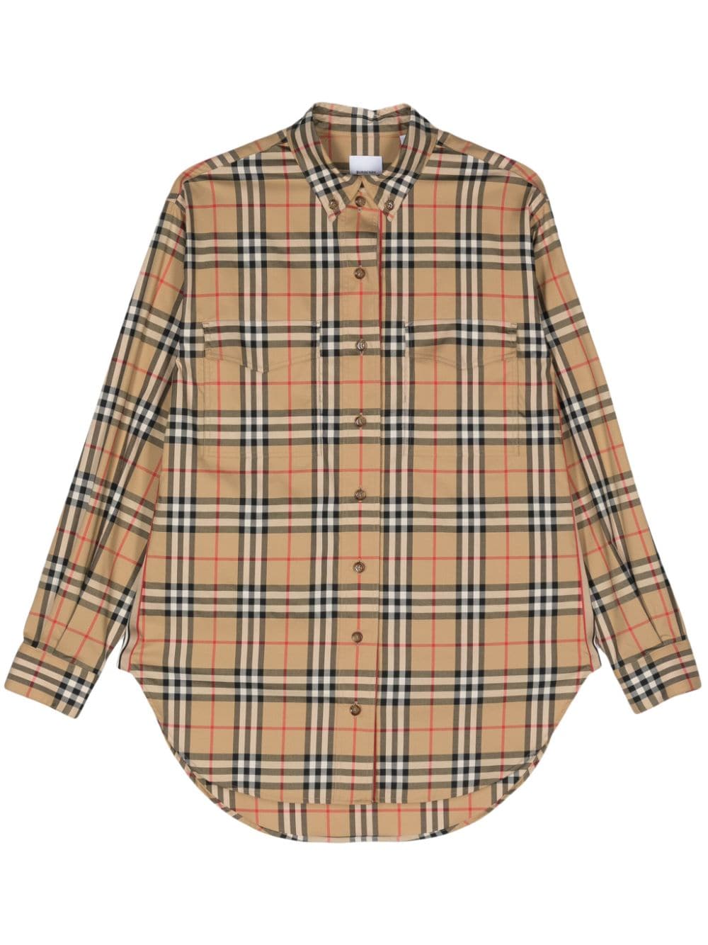 Burberry Women Check Motif Cotton Shirt