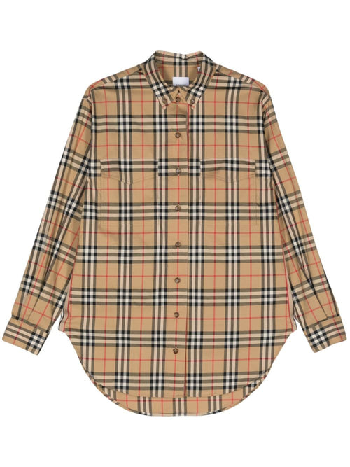 Burberry Women Check Motif Cotton Shirt