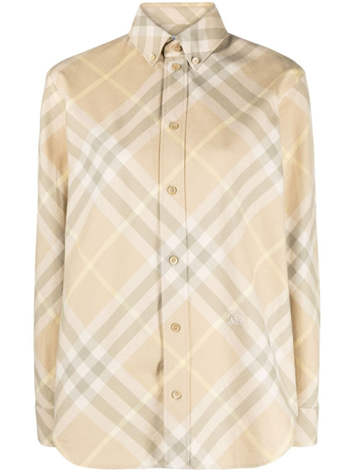 Burberry Women Check Motif Cotton Shirt