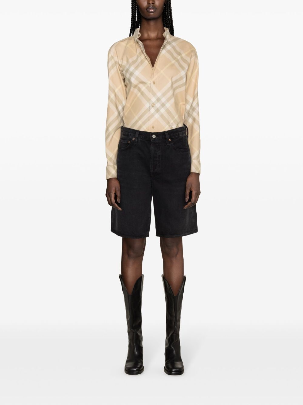 Burberry Women Check Motif Cotton Shirt