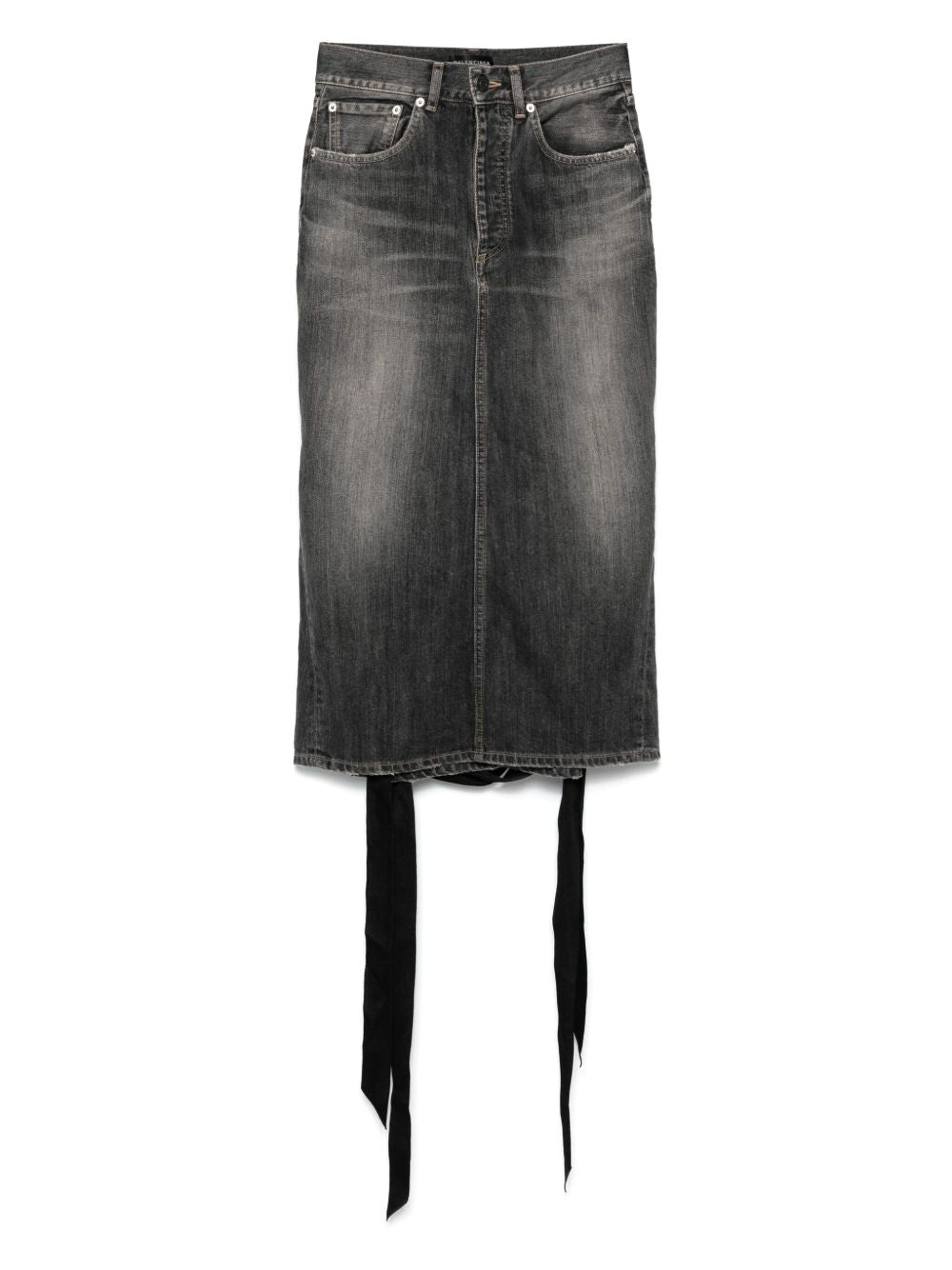 Balenciaga Women Lace-Up Denim Skirt