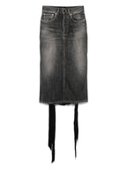 Balenciaga Women Lace-Up Denim Skirt