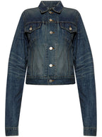 Balenciaga Women Denim Fitted Jacket