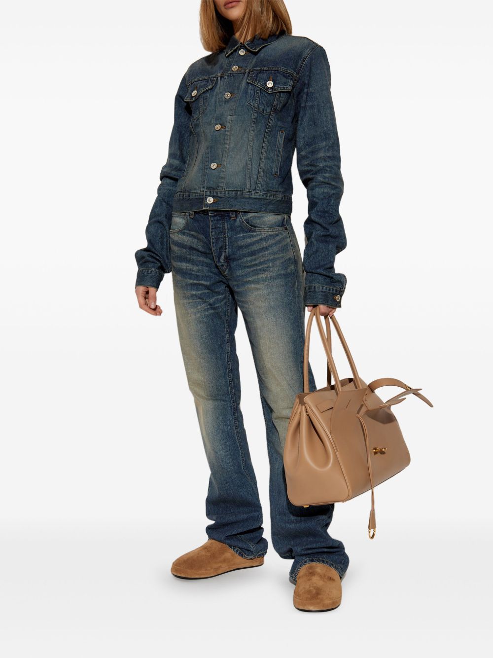 Balenciaga Women Denim Fitted Jacket