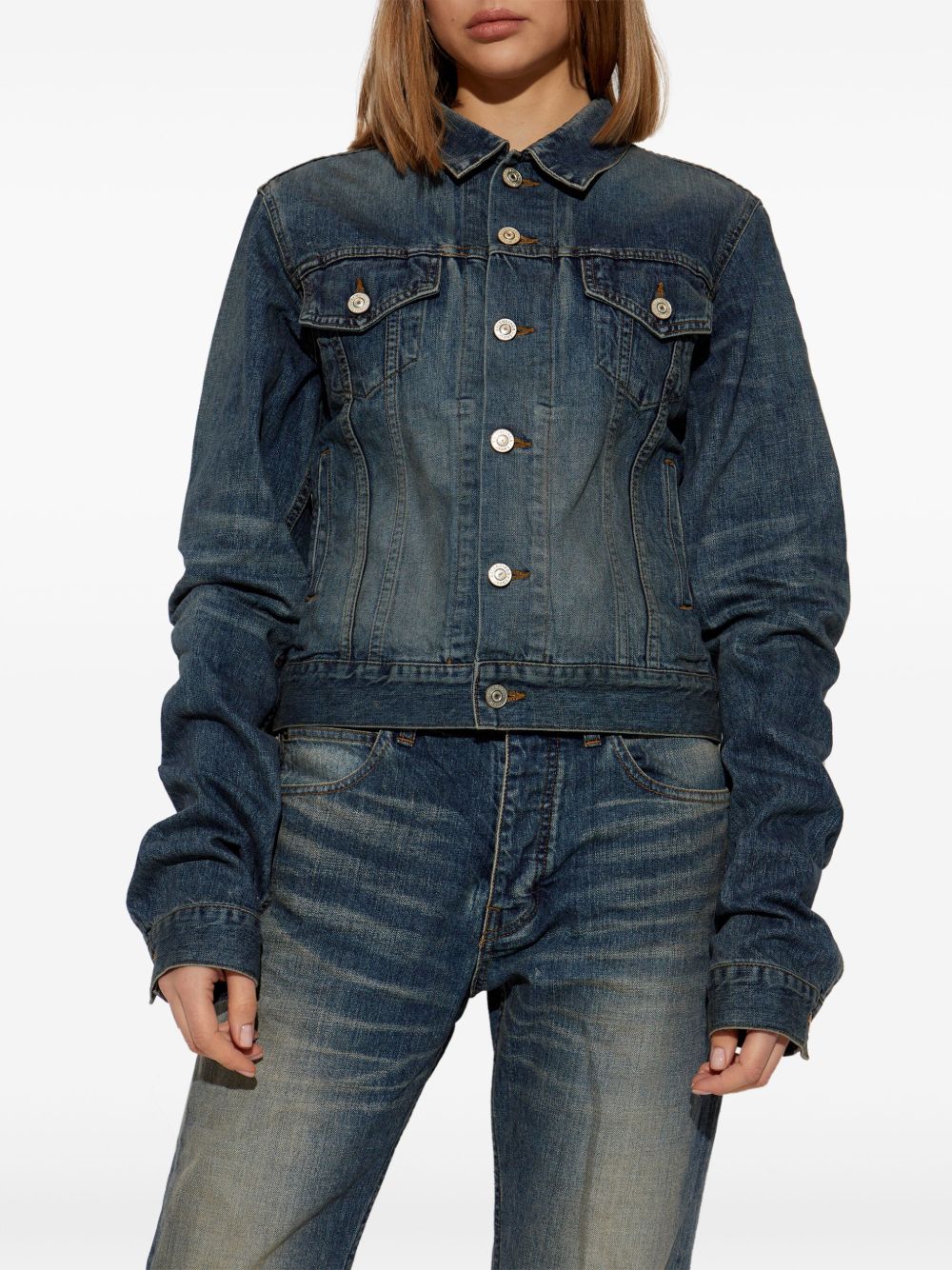Balenciaga Women Denim Fitted Jacket