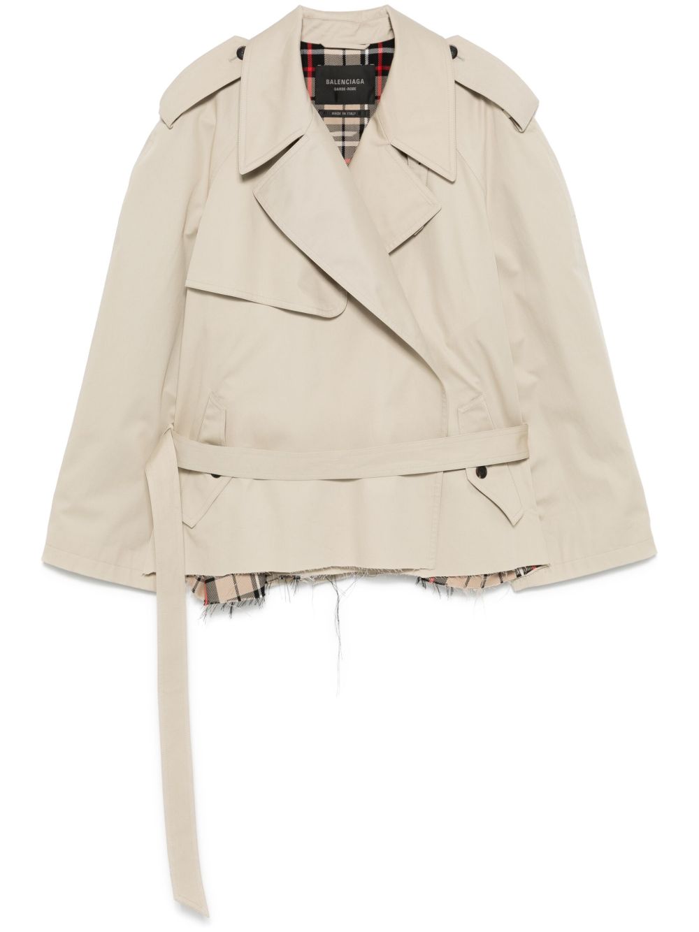 Balenciaga Women Cotton Cropped Trench Coat