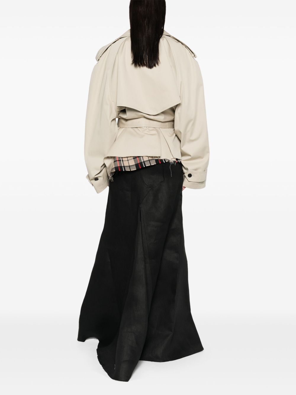 Balenciaga Women Cotton Cropped Trench Coat
