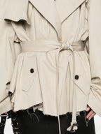 Balenciaga Women Cotton Cropped Trench Coat